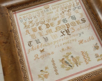 Counted Cross Stitch Pattern, Regina Haible, Antique Reproduction, Reproduction Sampler, Sampler, Brenda Gervais, PATTERN ONLY