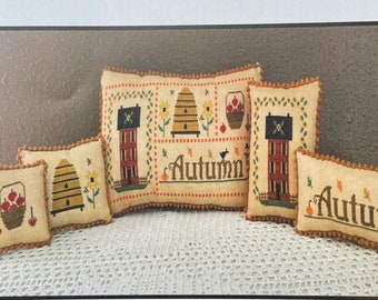Counted Cross Stitch Pattern, Joys of the Seasons, Autumn, Tuck Pillow, Pillow Ornaments, Bowl Fillers, Needle Bling Designs, PATTERN ONLY