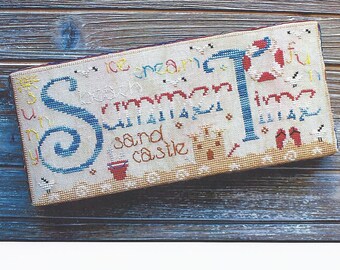 Counted Cross Stitch Pattern, Summer Time, Pillow Ornament, Bowl Filler, Summer Decor, Beach, New York Dreamer, Ezia Gladstone, PATTERN ONLY