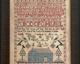 Counted Cross Stitch Pattern, Isabella White, Scottish Sampler, Reproduction Sampler, Olde Willow Stitchery, PATTERN ONLY