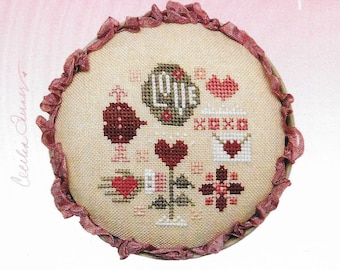 Counted Cross Stitch Pattern, Love Whirligig, Valentine Decor, Valentine Ornament, Love Ornament, Heartware, Heart in Hand, PATTERN ONLY