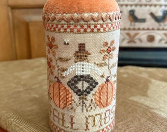 PRE-Order, Counted Cross Stitch Pattern, Scarecrow Lane Drum, Folk Art, Primitive, Teresa Kogut, PATTERN ONLY