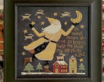 PRE-Order, Counted Cross Stitch Pattern, Sweet Moon, Christmas Decor, Santa Claus, Teresa Kogut, PATTERN ONLY