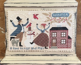 PRE-Order, Counted Cross Stitch Pattern, A Time to Rest, Christmas Decor, Winter Decor, Teresa Kogut, PATTERN ONLY