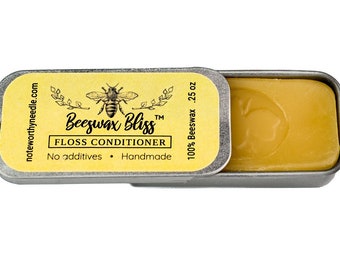 Beeswax Bliss, Slide Lid Tin, Floss Conditioner, 100% Natural Beeswax, Thread Conditioner, Janis Note, Noteworthy Needle