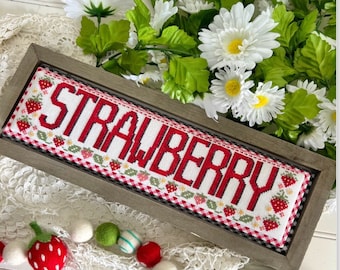Counted Cross Stitch Pattern, Strawberry, Word Swap, Stitching Decor, Word Play, Stitching with the Housewives, PATTERN ONLY