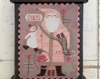 PRE-Order, Counted Cross Stitch Pattern, Pink Coat Santa, Christmas Decor, Santa Claus, Teresa Kogut, PATTERN ONLY