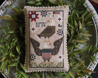 PRE-Order, Counted Cross Stitch Pattern, Freedom Flock, Patriotic Decor, Americana, Plum Street Samplers, PATTERN Only