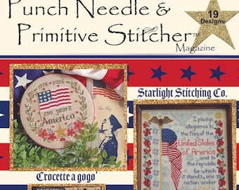 PRE-Order, Punch Needle & Primitive Stitcher, Summer 2026, Punch Needle, Cross Stitch, Americana, Summer, Cottage Decor, Primitive Decor