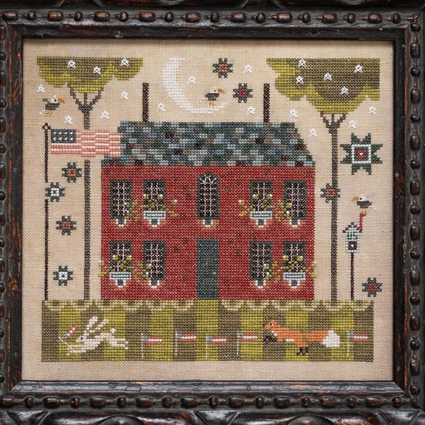 Counted Cross Stitch Pattern, Flag Thief, Patriotic, Americana, Eagles, Fox, Paulette Stewart, Plum Street Samplers, PATTERN ONLY
