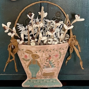 Counted Cross Stitch Pattern, Coco's Garden, Folk Art, Primitive, Early American Folk Art, Teresa Kogut, PATTERN ONLY