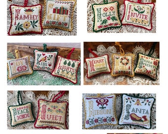 Counted Cross Stitch Pattern, Vintage Christmas Alphabet, Full Set A-Z, Bowl Fillers, Pillow Ornaments, Jan Hicks Creates, PATTERN SET ONLY