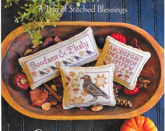 Counted Cross Stitch Pattern, Goodness & Plenty, Stitched Blessings, Autumn Decor, Fall, Primitive Decor, Plum Street Samplers PATTERN ONLY