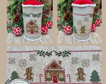 Counted Cross Stitch, The Gingerbread’s Cottage, Christmas Decor, Pin Drum, Annie Turner, The Proper Stitcher, PATTERN ONLY