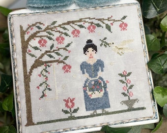 PRE-Order, Counted Cross Stitch, Ellie's Garden, Pillow Ornament, Bowl Filler, Spring Decor, Annie Turner, The Proper Stitcher, PATTERN ONLY