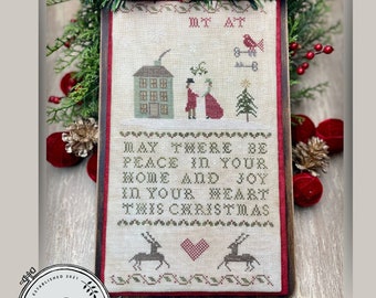 Counted Cross Stitch, Peace and Joy, Christmas Decor, Country Rustic, Sampler, Annie Turner, The Proper Stitcher, PATTERN ONLY