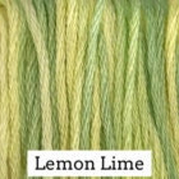 Classic Colorworks, Lemon Lime, CCT-019, 5 YARD Skein, Hand Dyed Cotton, Embroidery Floss, Counted Cross Stitch,Hand Embroidery Thread