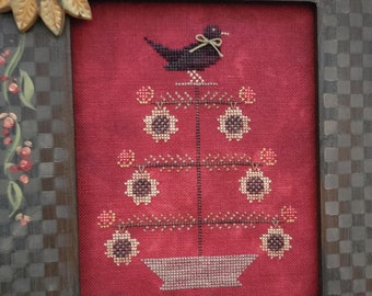 Counted Cross Stitch Pattern, Sunflower Feather Tree, Flower Motifs, Crow, Pillow, Autumn Decor, Thread Milk Design, PATTERN ONLY