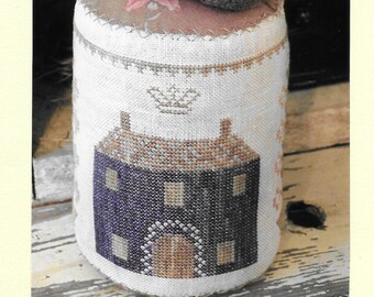 Counted Cross Stitch Pattern, Dark Horse, Colonial Style Pinkeep, Pin Cushion, Strawberry, Pinkeep Drum, Sewing, Stacy Nash, PATTERN ONLY