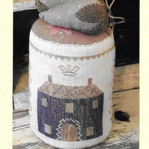 Counted Cross Stitch Pattern, Dark Horse, Colonial Style Pinkeep, Pin Cushion, Strawberry, Pinkeep Drum, Sewing, Stacy Nash, PATTERN ONLY