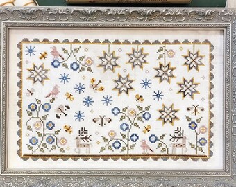 Counted Cross Stitch Pattern, Winter Garden, Winter Decor, Garden Decor, Pillow Ornament, Hello From Liz Mathews, PATTERN ONLY