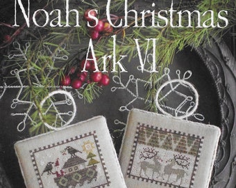 Counted Cross Stitch, Noah's Christmas Ark, Ark VI, Ravens Ornament, Deer Ornament, Christmas Decor, Plum Street Sampler, PATTERN ONLY