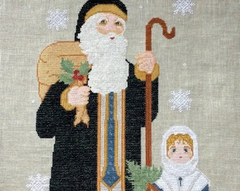 Counted Cross Stitch Pattern, Twin Peak Santa 2022, Pillow Ornament, Bowl Filler, Christmas, Twin Peak Primitives, PATTERN ONLY