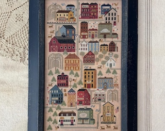 PRE-Order, Counted Cross Stitch Pattern, Hometown, Folk Art, Primitive, Saltbox Houses, Country Town, Teresa Kogut, PATTERN ONLY