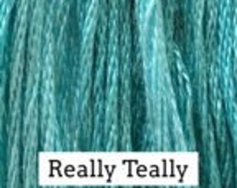 Classic Colorworks, Really Teally, CCT-104, 5 YARD Skein, Hand Dyed Cotton, Embroidery Floss, Counted Cross Stitch, Embroidery Thread