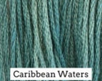 Classic Colorworks, Caribbean Waters, CCT-050, 5 YARD Skein, Hand Dyed Cotton, Embroidery Floss, Counted Cross Stitch, Punch Needle