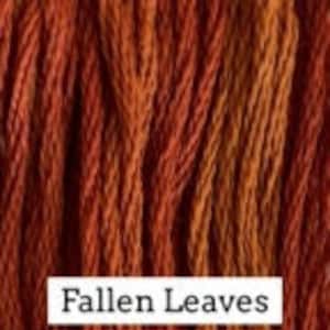 May include: A skein of yarn in shades of orange, red, and brown. The yarn is called "Fallen Leaves".