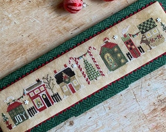 Counted Cross Stitch Pattern, Christmas Tiny Town, Christmas Decor, Banner, Christmas Drum, Candy Canes, Heart in Hand, PATTERN ONLY