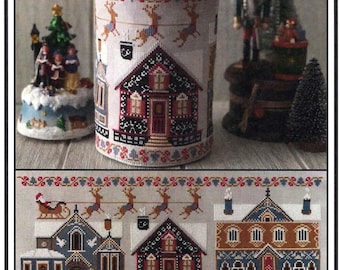 Counted Cross Stitch Pattern, Ornamented Christmas Houses, Christmas Decor, Country Rustic, Village, Twin Peak Primitives, PATTERN ONLY