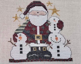 Counted Cross Stitch Pattern, St. Nick & Pals, Pillow Ornament, Bowl Filler, Christmas Decor, Amy Bruecken Designs, PATTERN ONLY