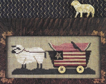 Cross Stitch Pattern, Delivering Summer, Patriotic Decor, Primitive Decor, Colonial Decor, Americana, Homespun Elegance, PATTERN ONLY