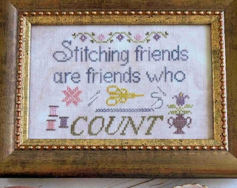 Counted Cross Stitch, Friends Who Count, Sewing Notions Motifs, Flower Motifs, Bowl Filler, Pin Keep, The Mindful Needle, PATTERN ONLY