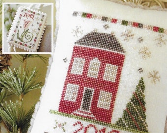 Counted Cross Stitch Pattern, Evergreen House, Noel, Christmas Decor, Cottage Decor, Farmhouse, October House Fiber Arts, PATTERN ONLY