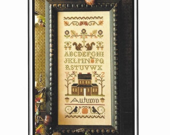 Counted Cross Stitch Pattern, Autumn Band Sampler, Cross Stitch Sampler, Autumn Decor, Fall Sampler, Little House Needleworks, PATTERN ONLY