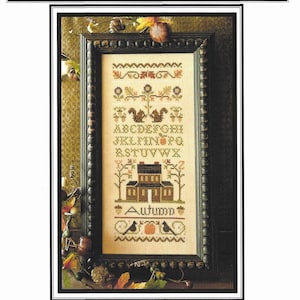 Counted Cross Stitch Pattern, Autumn Band Sampler, Cross Stitch Sampler, Autumn Decor, Fall Sampler, Little House Needleworks, PATTERN ONLY