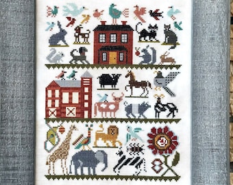 Counted Cross Stitch Pattern, Animal at Home, on the Farm, in the Wild, Animal Motifs, Barn, Safari, Kathy Barrick, PATTERN ONLY