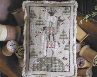 Counted Cross Stitch Pattern, Llama Lump, Farm Animal, Holiday Llamas, Cross Stitch Llama, Barn Animal, Plum Street Sampler, PATTERN ONLY