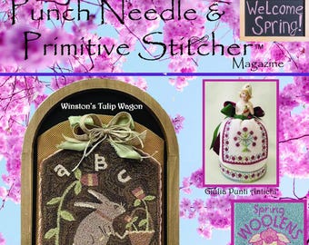 PRE-ORDER, Punch Needle & Primitive Stitcher, Spring 2026, Punch Needle, Cross Stitch, Easter, Spring, Cottage Decor, Primitive Decor