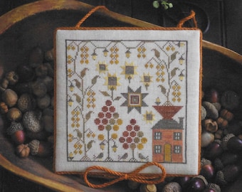 Counted Cross Stitch Pattern, Sampler House IV, Summer Decor, Sunflowers, Berries, Primitive Decor, Plum Street Samplers, PATTERN ONLY