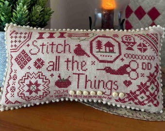 Counted Cross Stitch Pattern, Stitch all the Things Quaker, Pillow Ornament, Bowl Filler, Quaker Motifs, Darlene Deon Designs, PATTERN ONLY