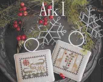 Counted Cross Stitch Pattern, Noah's Christmas Ark, Crocodile Ornament, Giraffe Ornament, Christmas Decor, Plum Street Sampler, PATTERN ONLY