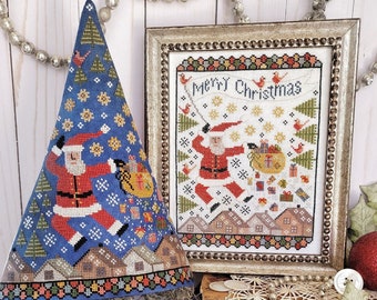 Counted Cross Stitch Pattern, Tenth Day of Christmas Sampler and Tree, Christmas Decor, Hello From Liz Mathews, PATTERN ONLY