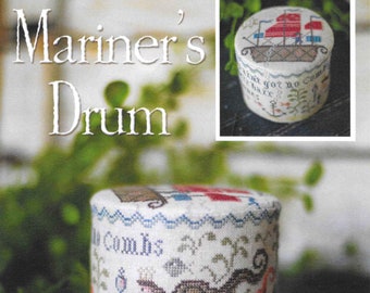 Counted Cross Stitch Pattern, Mariner's Drum, Summer Decor, Patriotic Decor, Americana, Primitive Decor, Plum Street Samplers, PATTERN ONLY