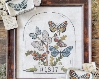 Counted Cross Stitch, Butterfly Cloche, Butterflies, Butterfly Paper Weights, Garden Decor, Liz Mathews, PATTERN ONLY