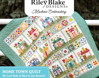 Machine Embroidery, Home Town, In the Hoop Embroidery, USB Machine Embroidery, Lori Holt, Riley Blake