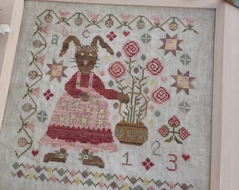 Counted Cross Stitch Pattern, Hester's Easter Jumper, Spring Decor, Flower Motifs, Pansy Patch Quilts and Stitchery, PATTERN ONLY